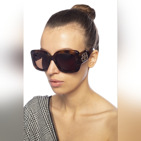 💯 Original  BALENCIAGA BB0069S 007 Oversized  Sunglasses - Picture 4 of 12